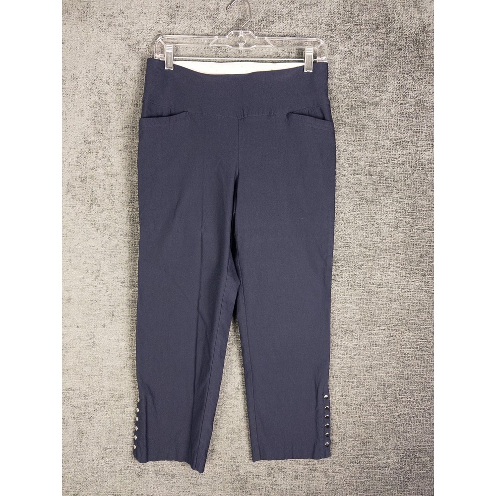 Swing Control Golf Pants Womens 8 Navy Cropped Flat Front Performance Course‎